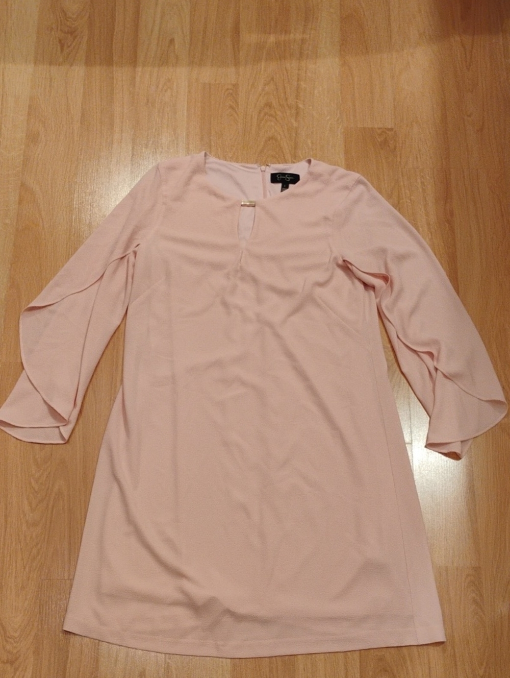 Jessica Simpson Pale Blush Long Sleeve Shift Dress